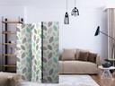 Screen room divider - Mønstrede blade, 3-delt