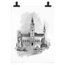 Póster Hamburgo - Blanco y negro - Love your City