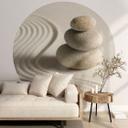 Wellness Fototapet Sten i sand 2 - Rund - vliesetapet/selvklæbende non-woven tapet