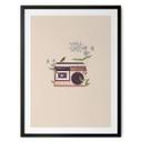 Póster Retro Radio floral - Frida Floral Studio