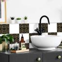 Azulejos Adhesivos Fredriksson - Art Deco Negro Oro - Lote de 12