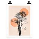 Póster sol y luna en naranja - Kubistika