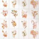 Azulejos Adhesivos ramos acuarela 02 - lote de 12