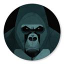 Glasbillede - Gorilla - Braun