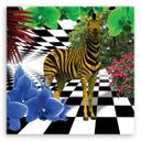 Canvasbillede, Farverige zebra dyr