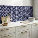 Azulejos Adhesivos acuarela flores azul - Treechild - lote de 12
