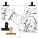 Póster Kvilis - Amigos animales en la selva - blanco y negro