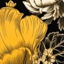 Esplendor floral en ocre - fotomural floral - Jaszke