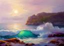 Sea PaintingSeasca tapet i violet hvid - non-woven tapet Designwalls 2 - 2,55 x 3,5 m