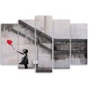 5 stykke lærredstryk, Banksy Balloon Girl
