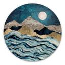 Tableau sur alu-Dibond rond SpaceFrog Designs - Bleu indigo