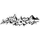 Wallsticker med panorama over klippefyldte bjerge 