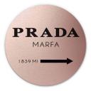 Wandcirkel Alu-Dibond Prada Marfa - koper effect