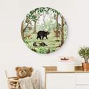 Tableau sur alu-Dibond rond Kikki Belle - Objet Caché Forêt
