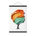 Póster de tela árbol con corona 3D naranja y verde - Mielu