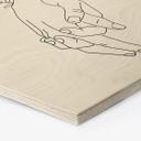 Sekskantet træ Line Art - Elskende, der holder hinanden i hånden - Lizde