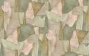 Fototapet med motiv Abstrakte former i salviegrøn og beige med linned 2,7 x 4,24 m