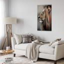 Dibond Schilderij met zilver effect Braun - Leeuw