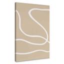 Lienzo 1X Estudio - Pinceladas blancas sobre beige