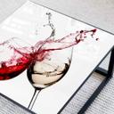 Plateau de table en verre - Verres à vin - Carré
