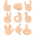 Muursticker Emoji Hand Sign