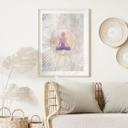 Plakat med lotusstilling - Meditation i det gyldne lys - Manovski