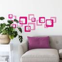 Wallsticker - Retro Firkanter Pink