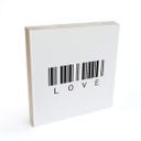 Billede af træ til at sætte op - Barcode Love - 15x15 cm