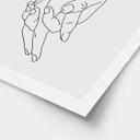 Plakat Line Art - Elskende, der holder hinanden i hånden - Lizde