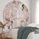 Tapet cirkel Boho-illustration med blomster og frugter - UN Designs - vliesetapet/selvklæbende non-w