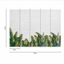 Brick WallOnLeaves tapet i grågrøn - non-woven tapet Designwalls 2 - 2,55 x 3,5 m