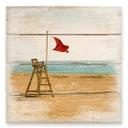 Rødt flag - Træ print