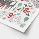 Ilustración de póster infantil de animales de zoológico con números - Walentynowicz