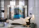 Screen room divider - Azure paradise, 5-delt - 225x172 cm