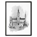 Póster Hamburgo - Blanco y negro - Love your City