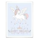 Póster Kvilis - Dulces sueños - Unicornio con corona