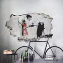 3D - Wallsticker Banksy - Policeman searching girl