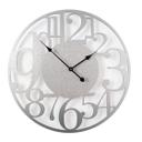 Horloge murale XXL en Alu-Dibond - Argenté - Moderne - Ø 70 cm