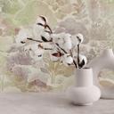 Landskabstapet pastel beige grøn - Ikke-vævet tapet botaniske illustrationer