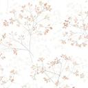 Papel pintado no tejido hojas naturaleza floral mate en blanco rojo