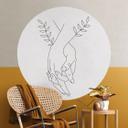 Vinilo decorativo de pared - Amantes cogidos de la mano - Lizde - Redondo