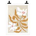 Póster de flores blancas y hojas doradas - Arty Guava
