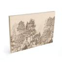 Houten Wanddecoratie bos met boslandschap in beige - Ms Tiff