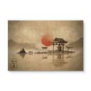 Cuadro de madera Templo japonés al amanecer - Roze