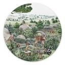Tableau sur alu-Dibond rond Kikki Belle - balade en forêt