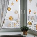 Cuadro ventana decoración árbol de Navidad blanco-oro (22 piezas)