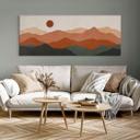 Canvasbillede med solnedgang - Blide bakker i aftensolen - Costa - Panorama