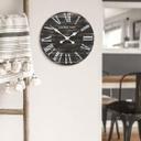 Wanduhr Holzbretter schwarz - Rund Ø45 cm
