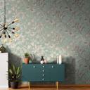Blomstertapet non-woven Novamur Jackie grøn, guld