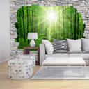 Fototapet - 3D Skov og mur